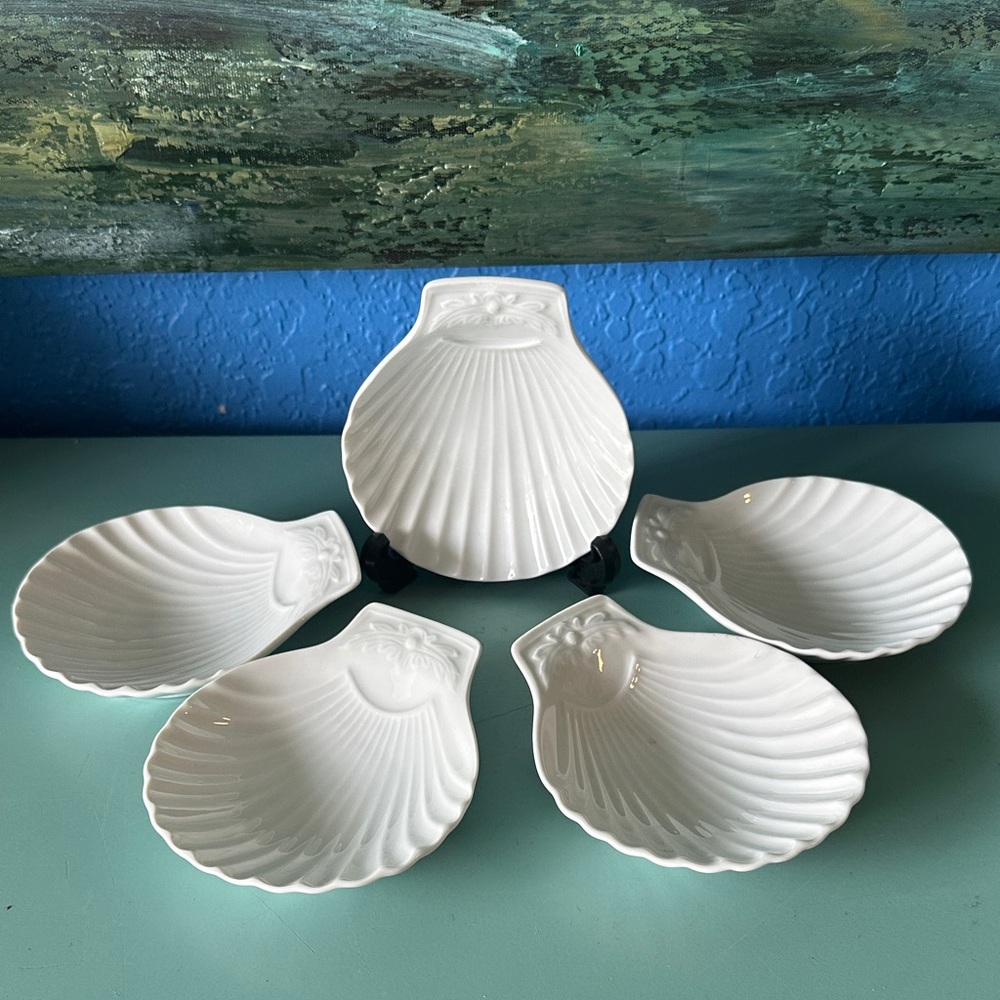 5 PILLIVUYT Depuis 1818 Porcelain Culinaire White Shell Shape Dish France